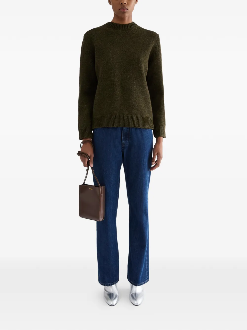 Jil Sander Wollen trui met ronde hals Groen