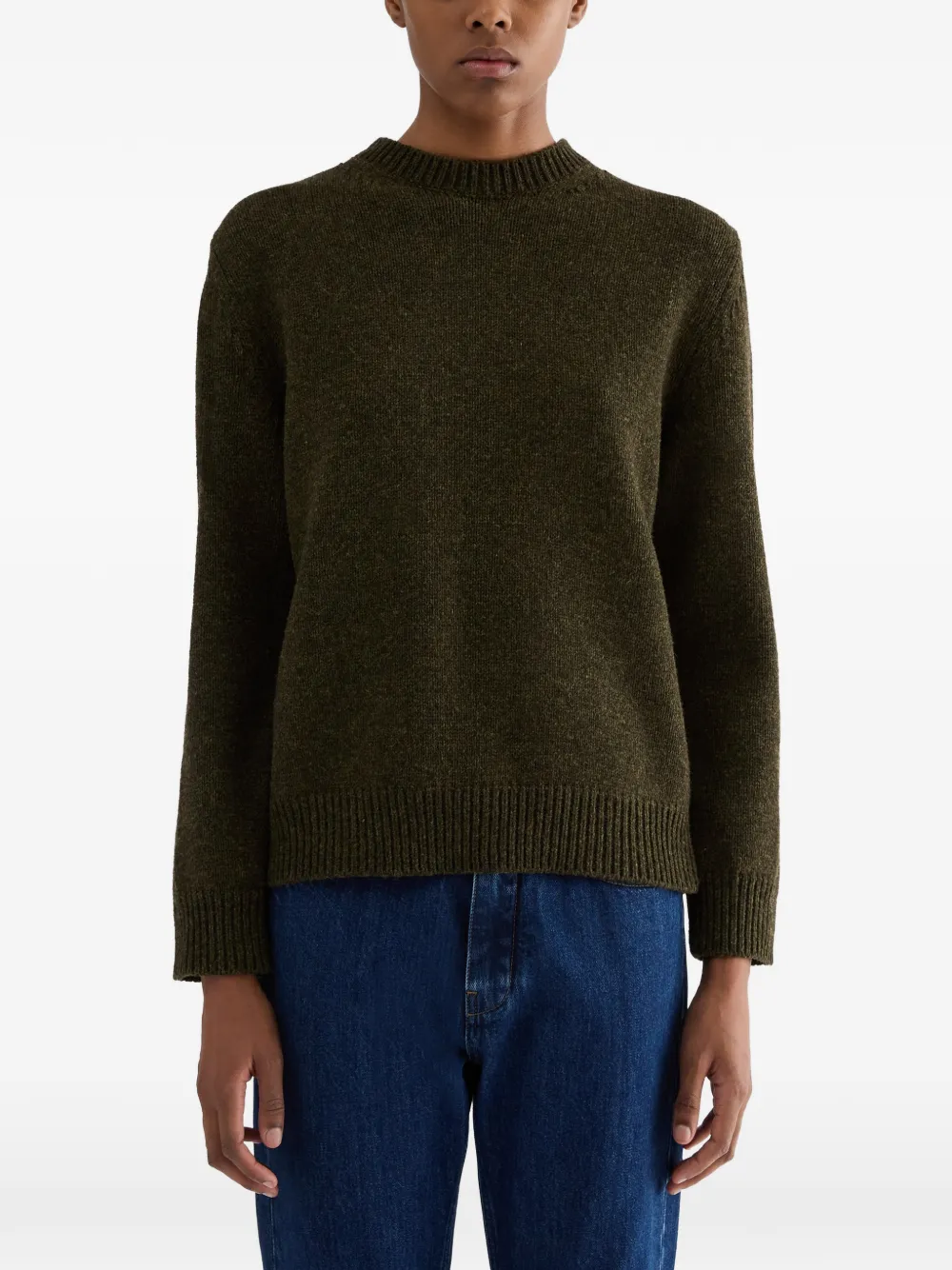 Jil Sander Wollen trui met ronde hals Groen