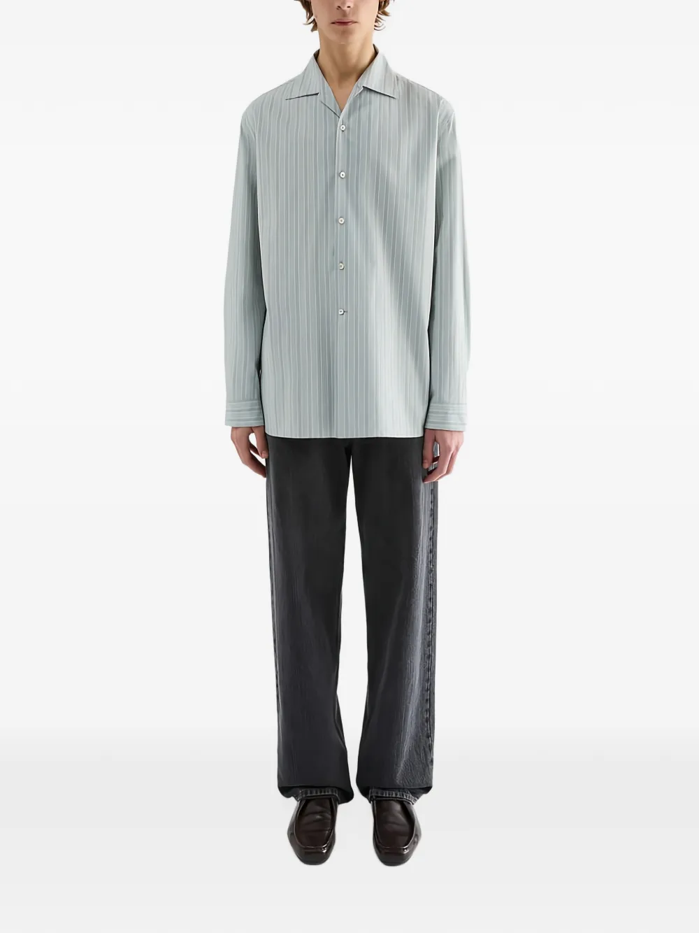 Jil Sander Gestreept overhemd Blauw