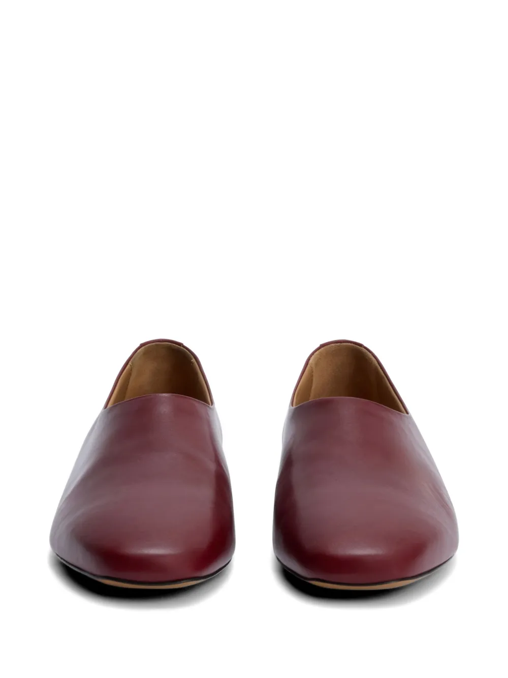 Jil Sander Ring leren ballerina's Rood