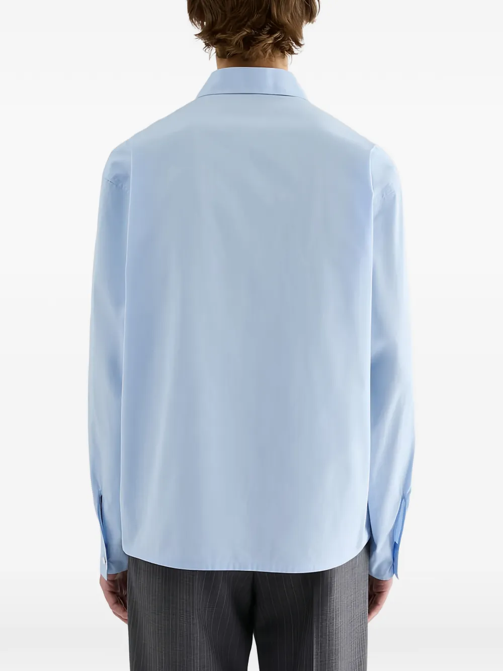 Jil Sander Overhemd met geborduurd logo Blauw