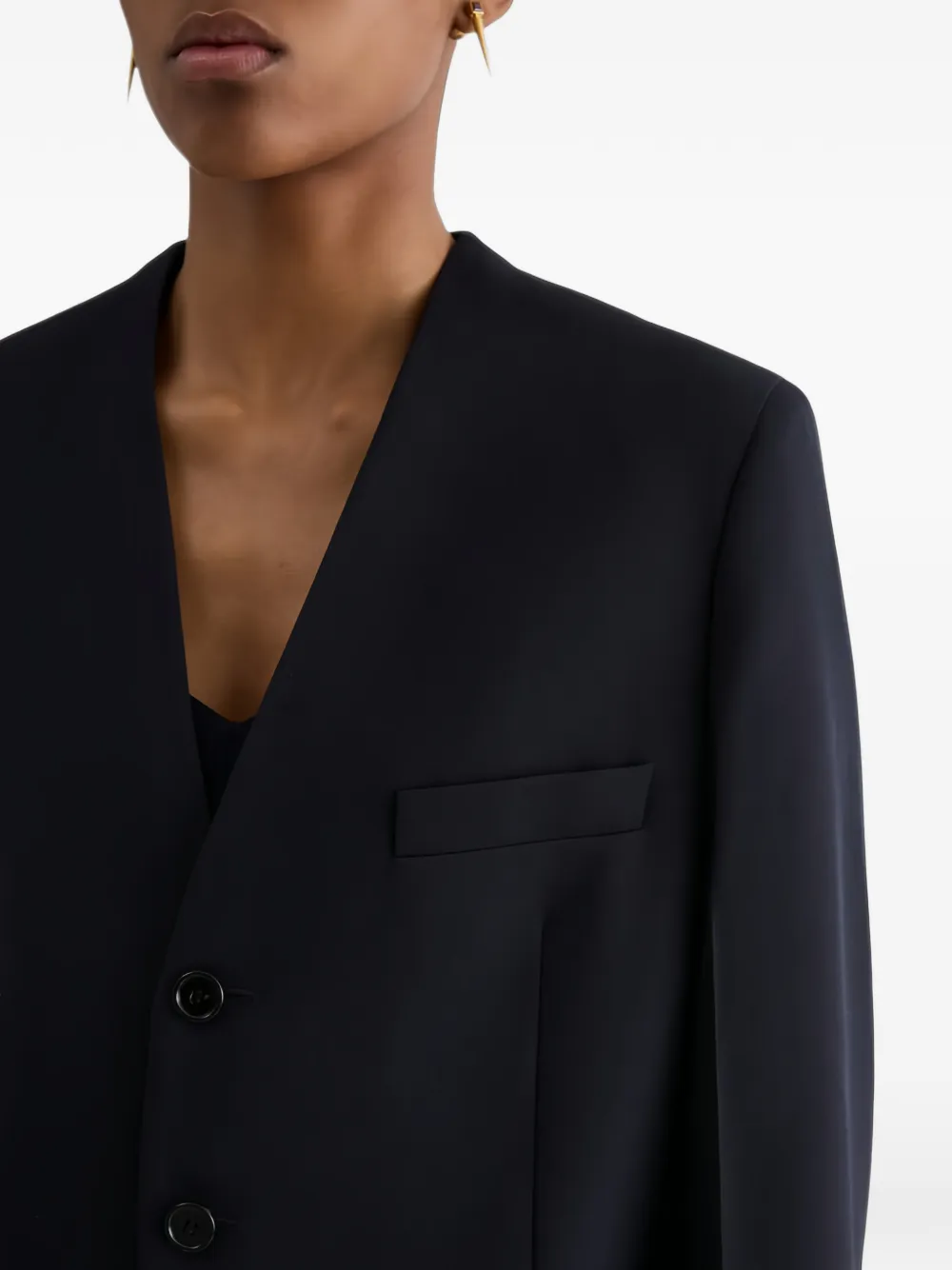 Jil Sander Blazer met enkele rij knopen Blauw