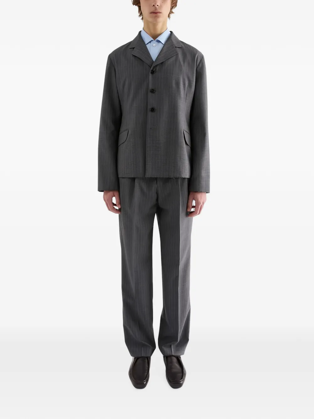 Jil Sander Broek met krijtstreep Grijs