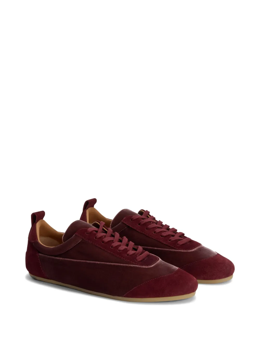 Jil Sander Etage fluwelen sneakers Rood