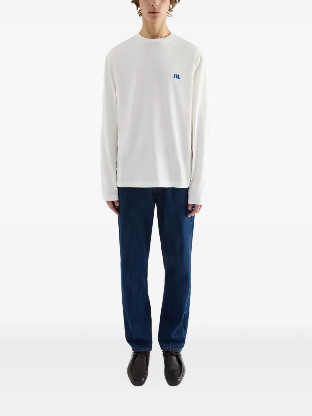 Jil Sander T-shirt met geborduurd logo Wit