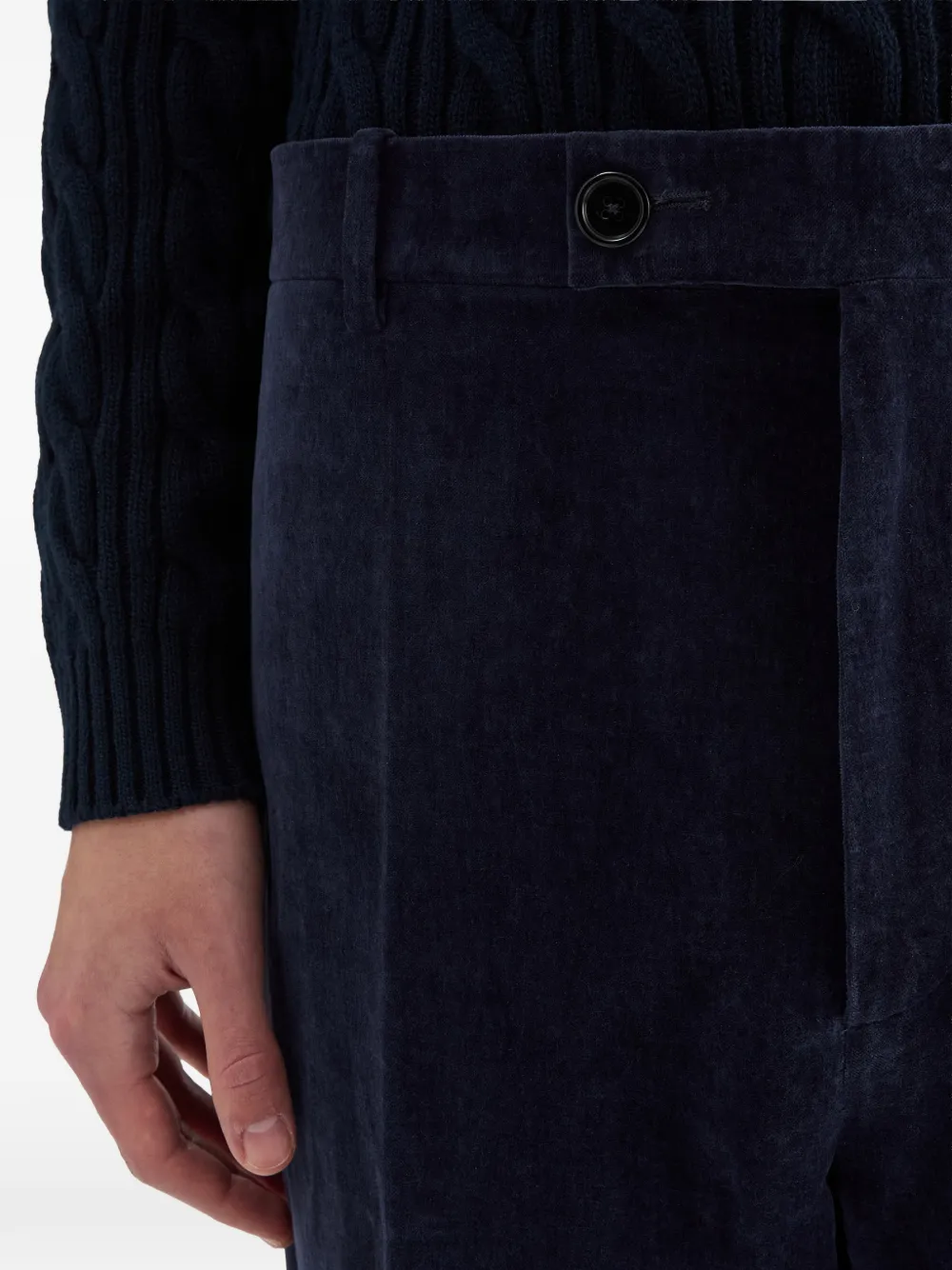 Jil Sander Fluwelen broek Blauw