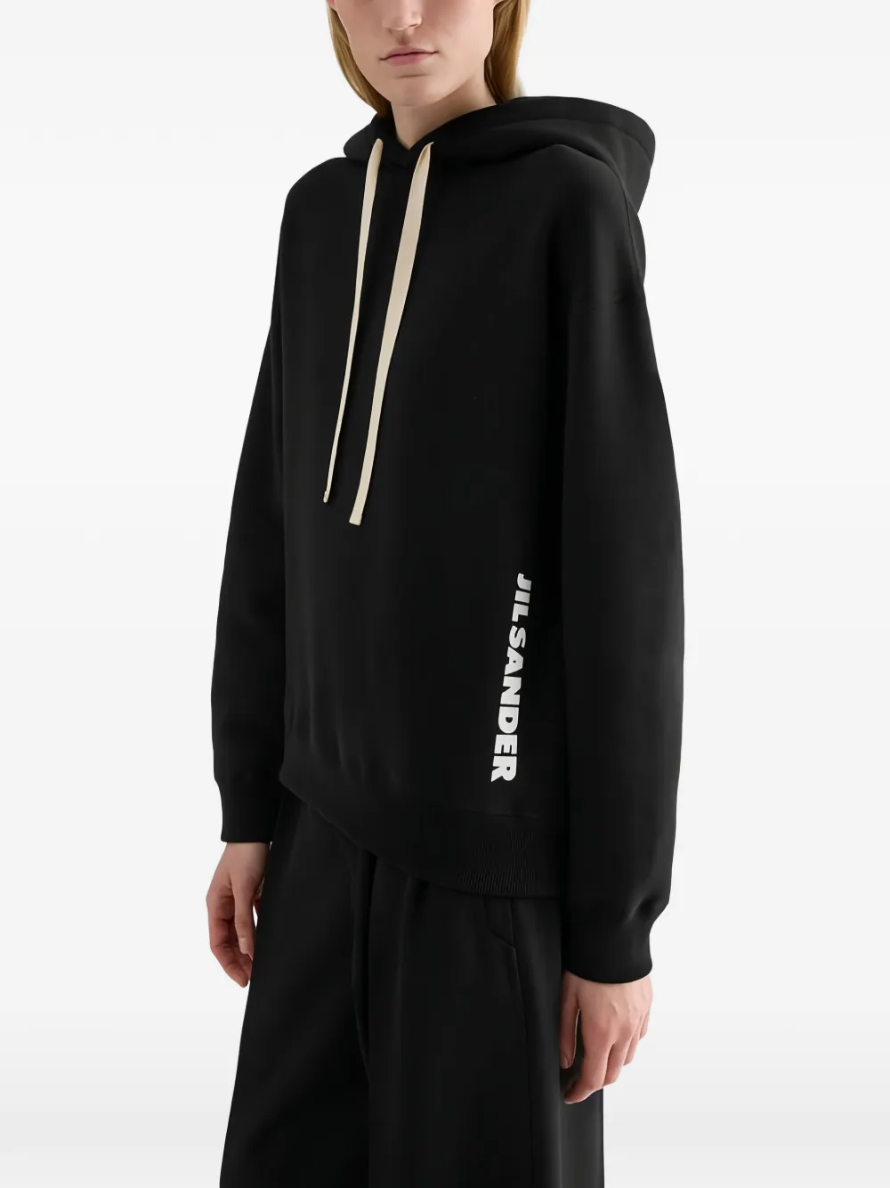 Jil Sander Katoenen hoodie met logoprint Zwart