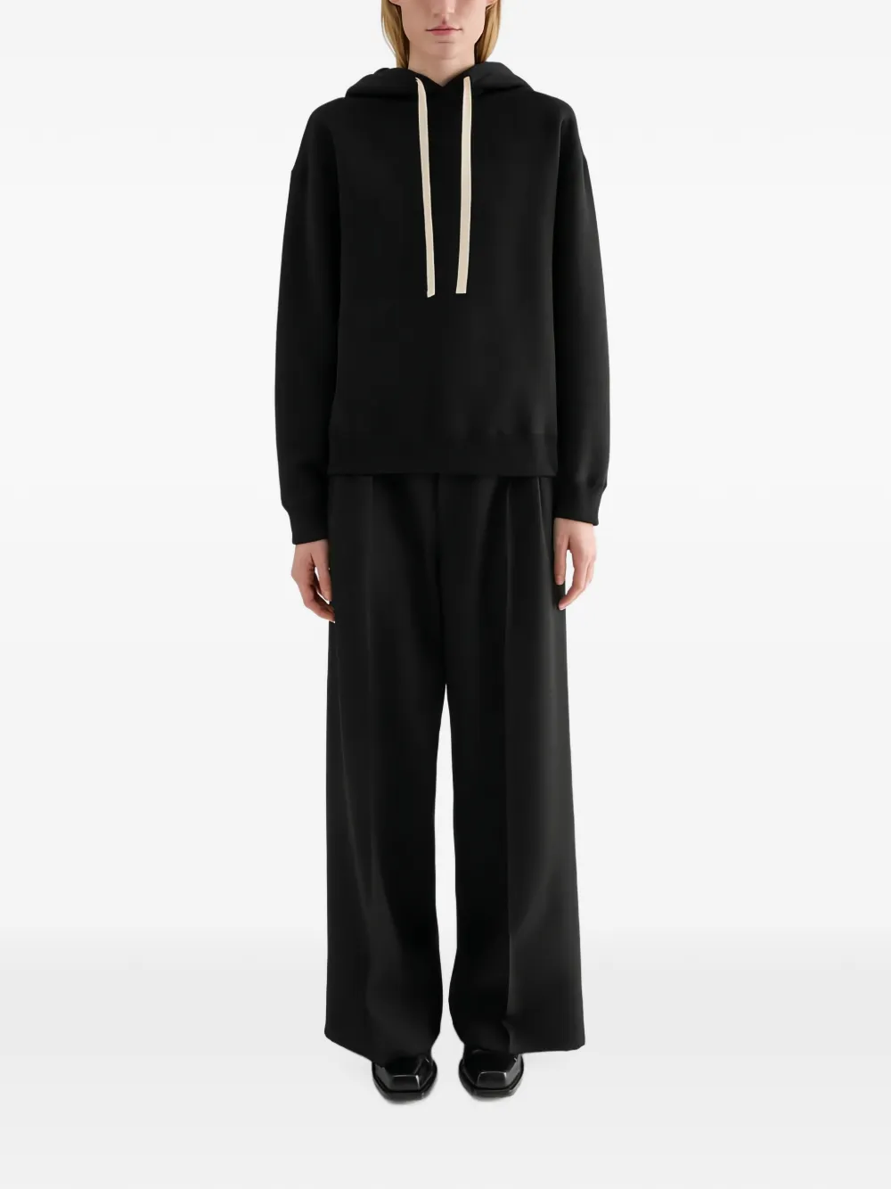 Jil Sander Katoenen hoodie met logoprint Zwart