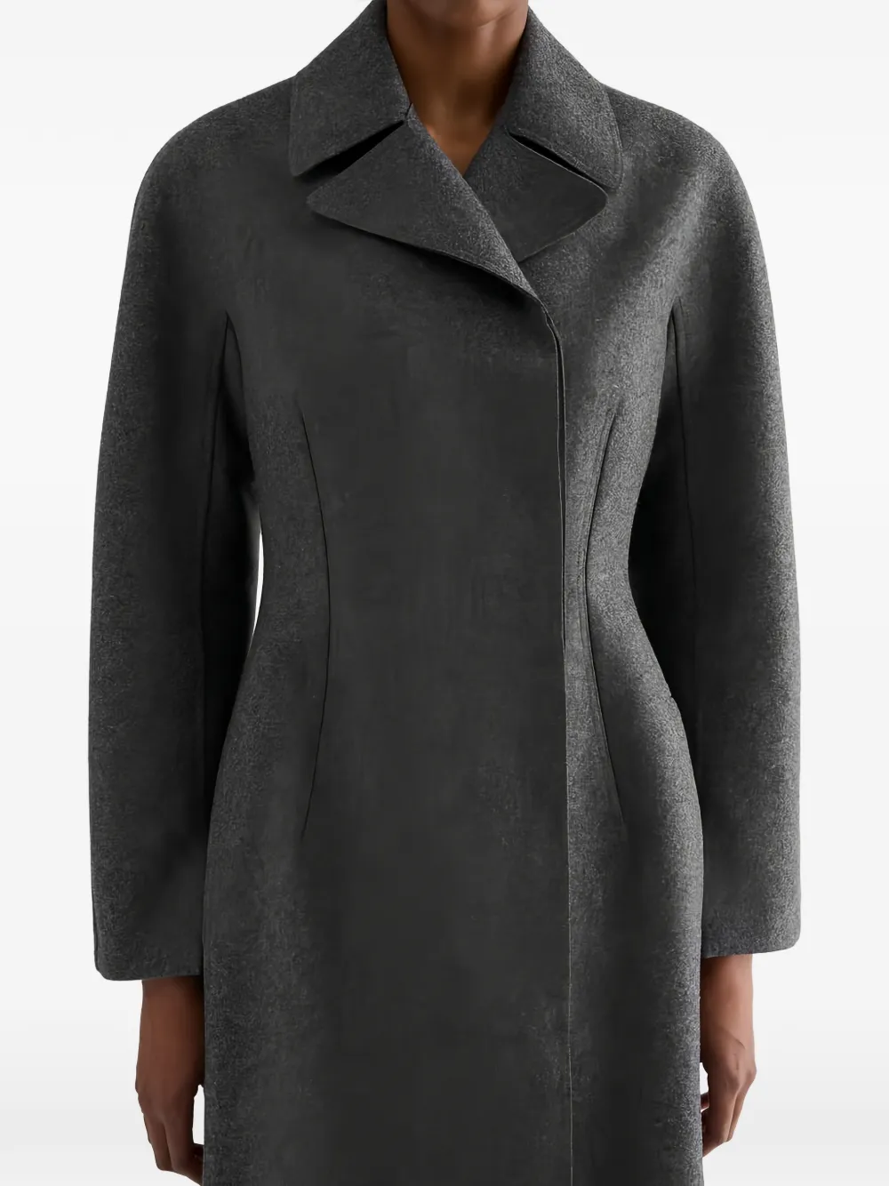 Jil Sander Wollen jas met dubbele rij knopen Grijs