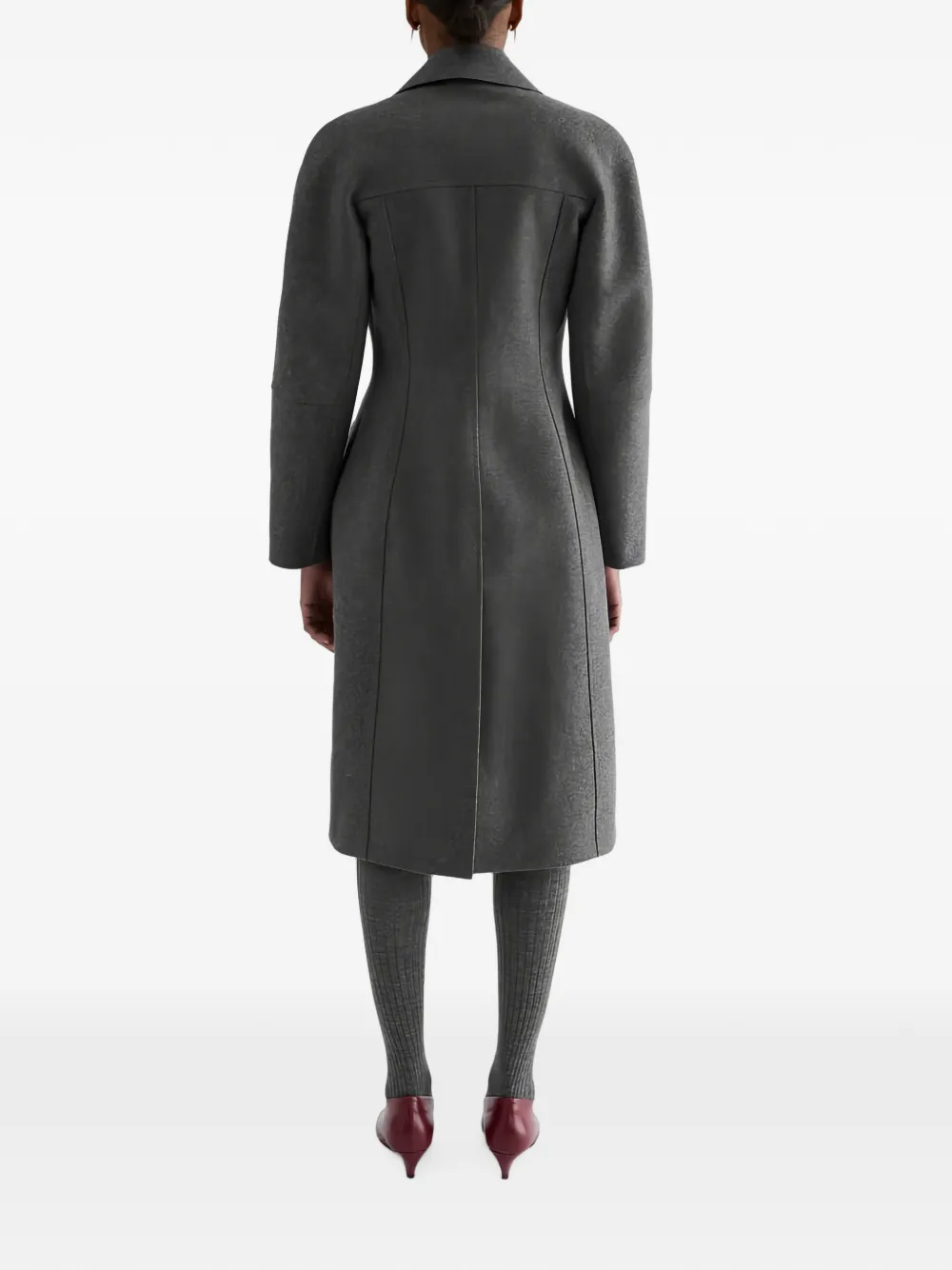 Jil Sander Wollen jas met dubbele rij knopen Grijs