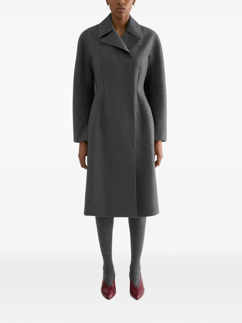 Jil Sander Wollen jas met dubbele rij knopen Grijs