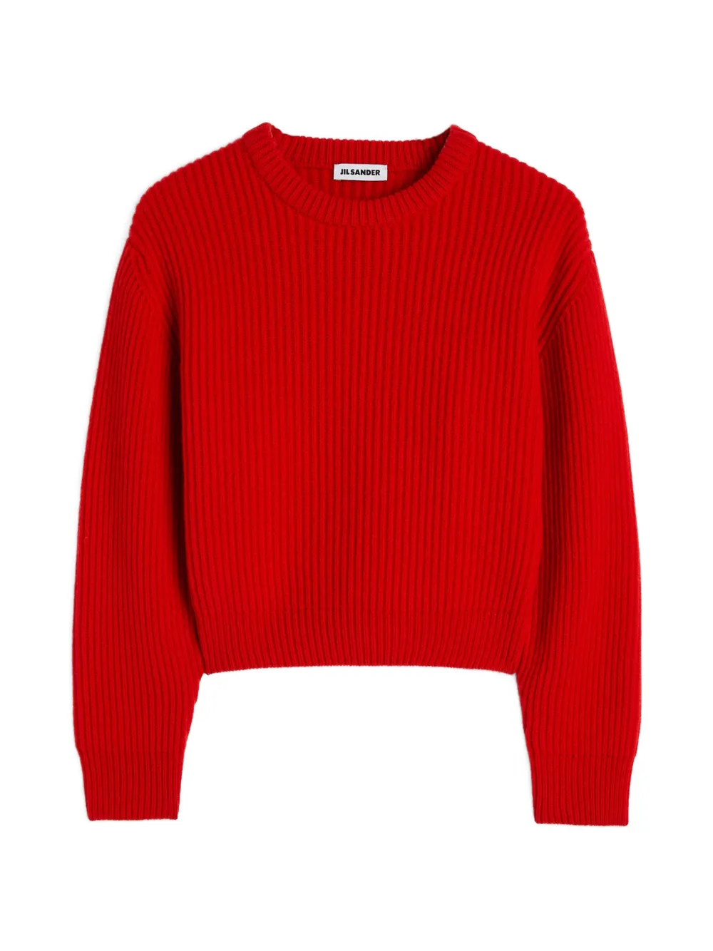 Jil Sander cropped ribbed-knit sweater - Red