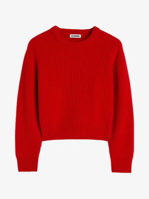 Jil Sander Gerippter Cropped-Strickpullover