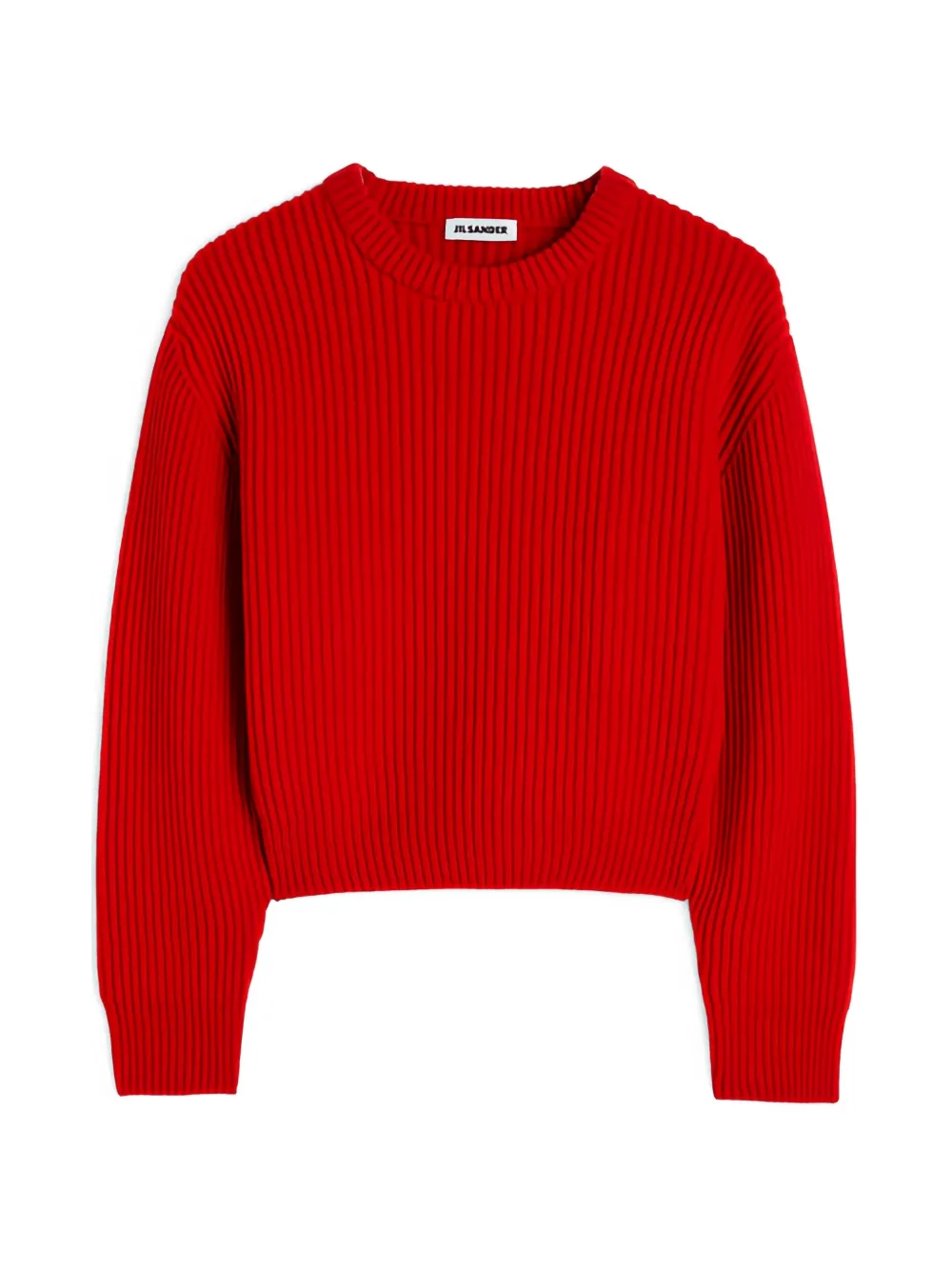 Jil Sander Ribgebreide cropped trui Rood