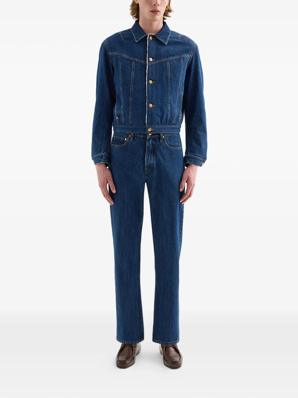 Jil Sander Denim jack met fleece voering Blauw