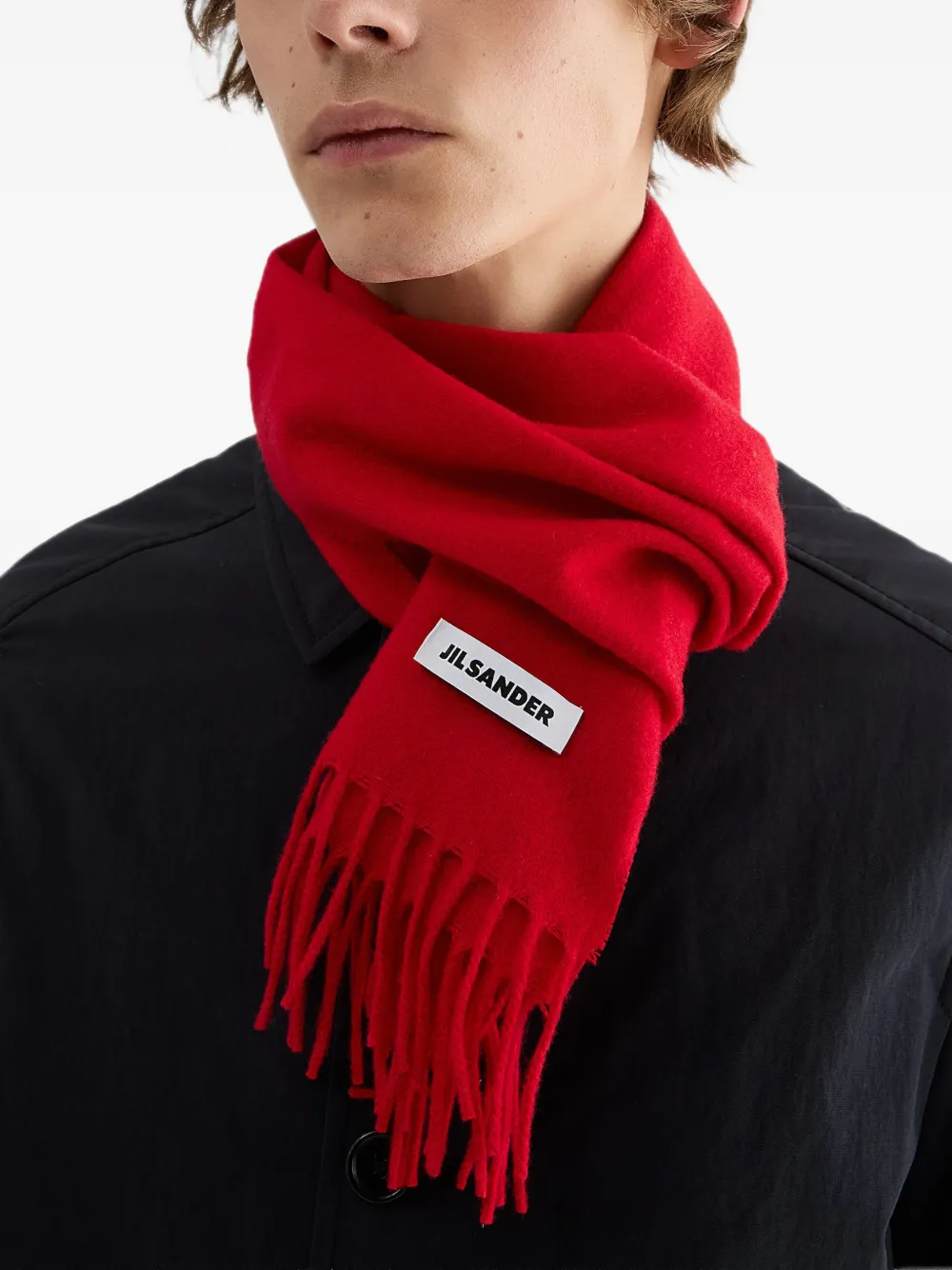 Jil Sander Wollen sjaal Rood