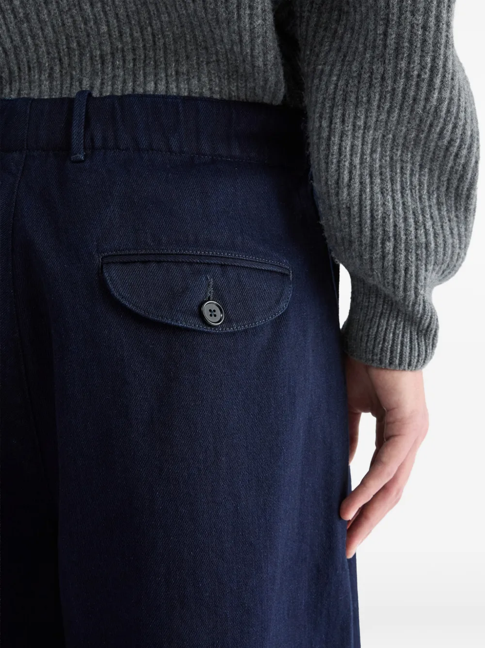 Jil Sander Geplooide oversized jeans Blauw