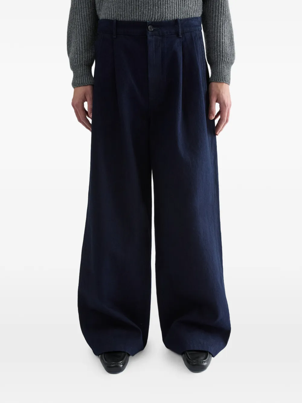 Jil Sander Geplooide oversized jeans Blauw