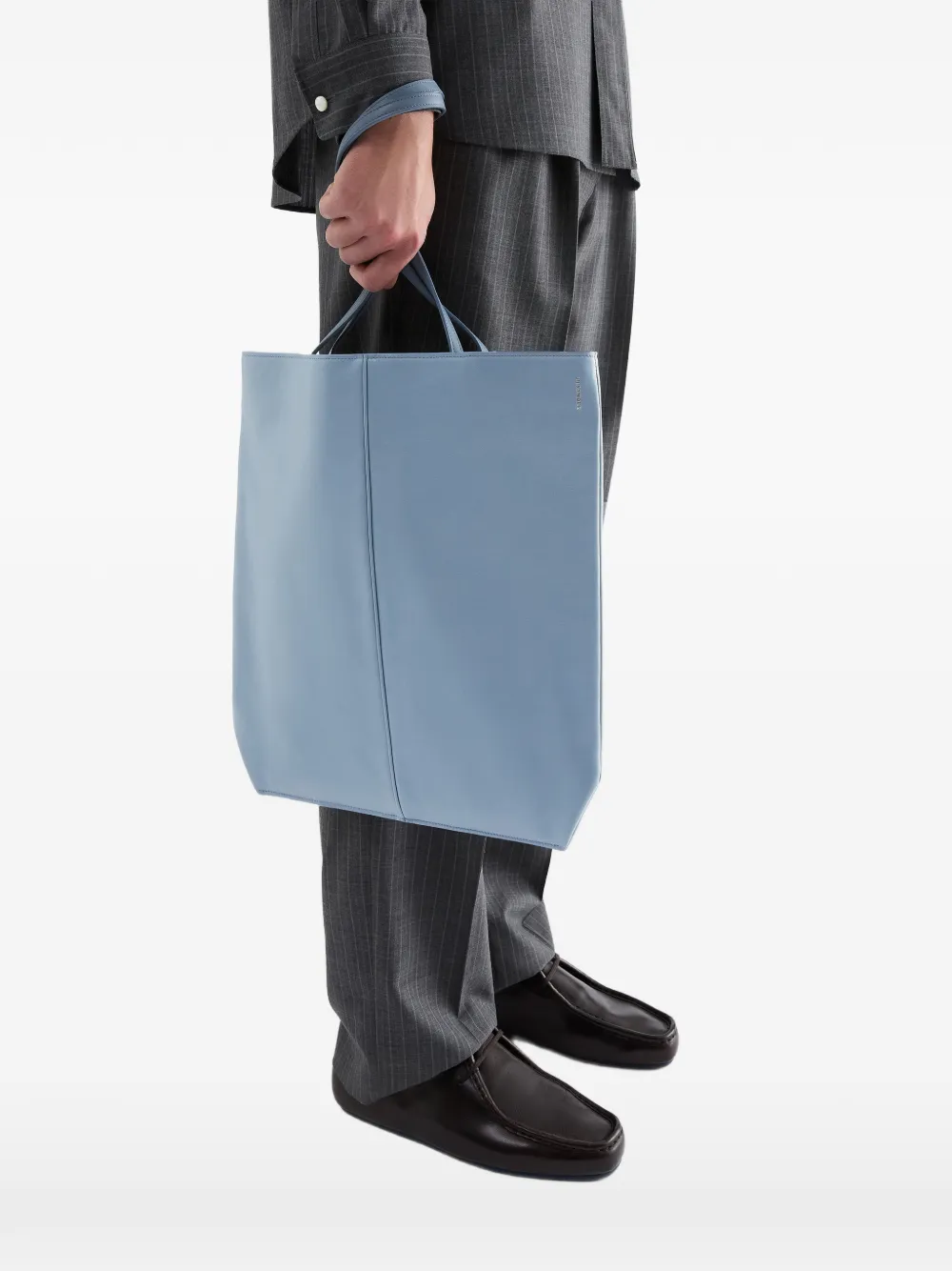 Jil Sander Linea leren shopper met hartvormige afwerking Blauw