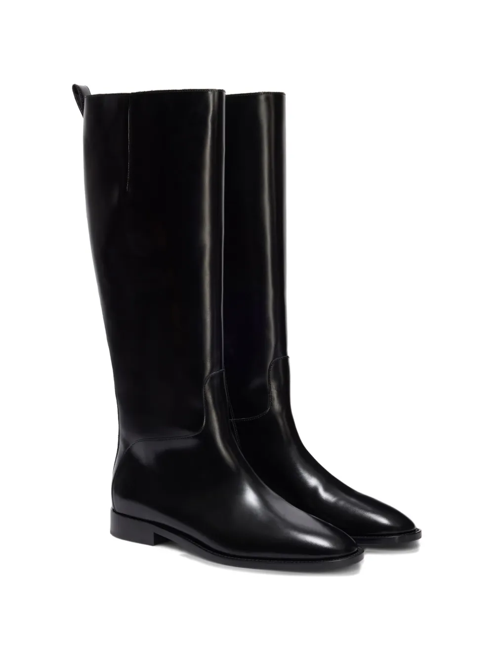 Jil Sander Leren knielaarzen Zwart