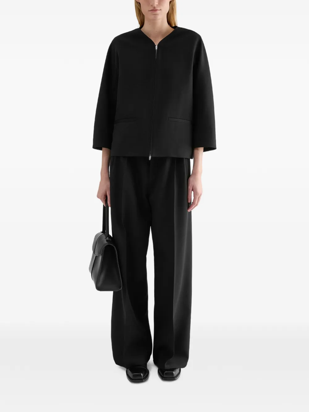 Jil Sander Jack met paspelzakken Zwart