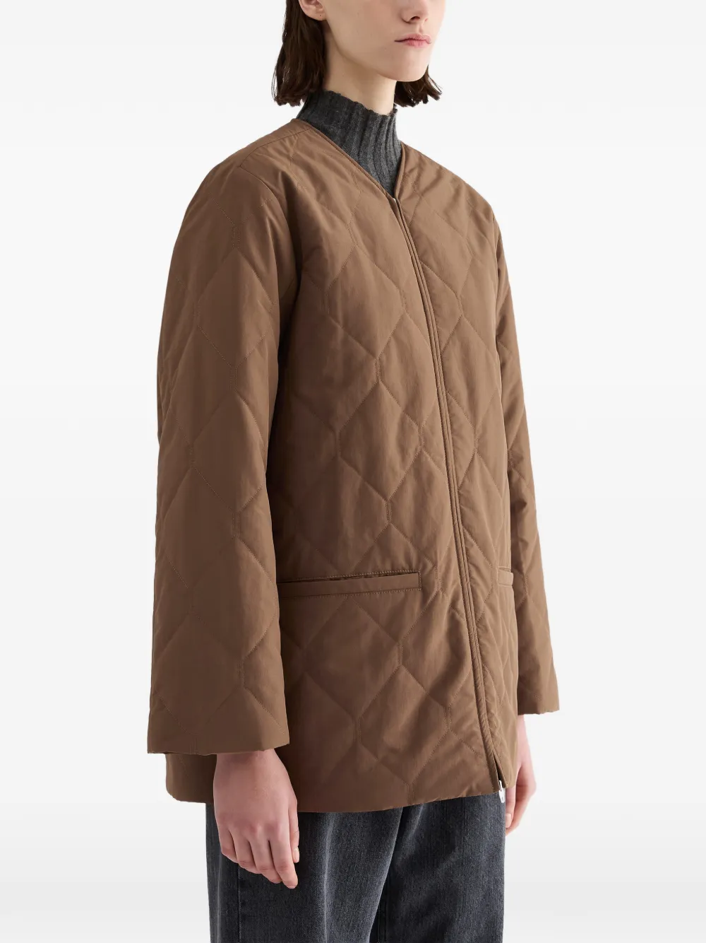 Jil Sander Gewatteerd waterafstotend jack Bruin