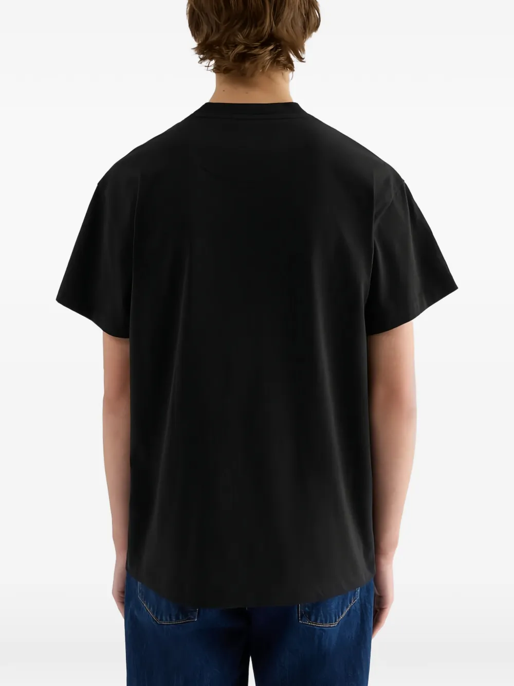 Jil Sander Ruimvallend katoenen T-shirt met ronde hals en geborduurd JIL-logo Zwart