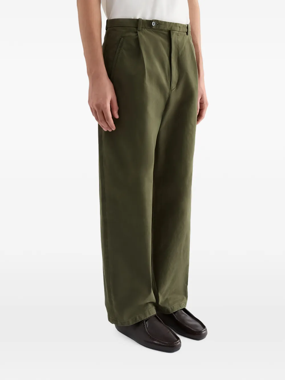 Jil Sander Broek met katoenen boren Groen