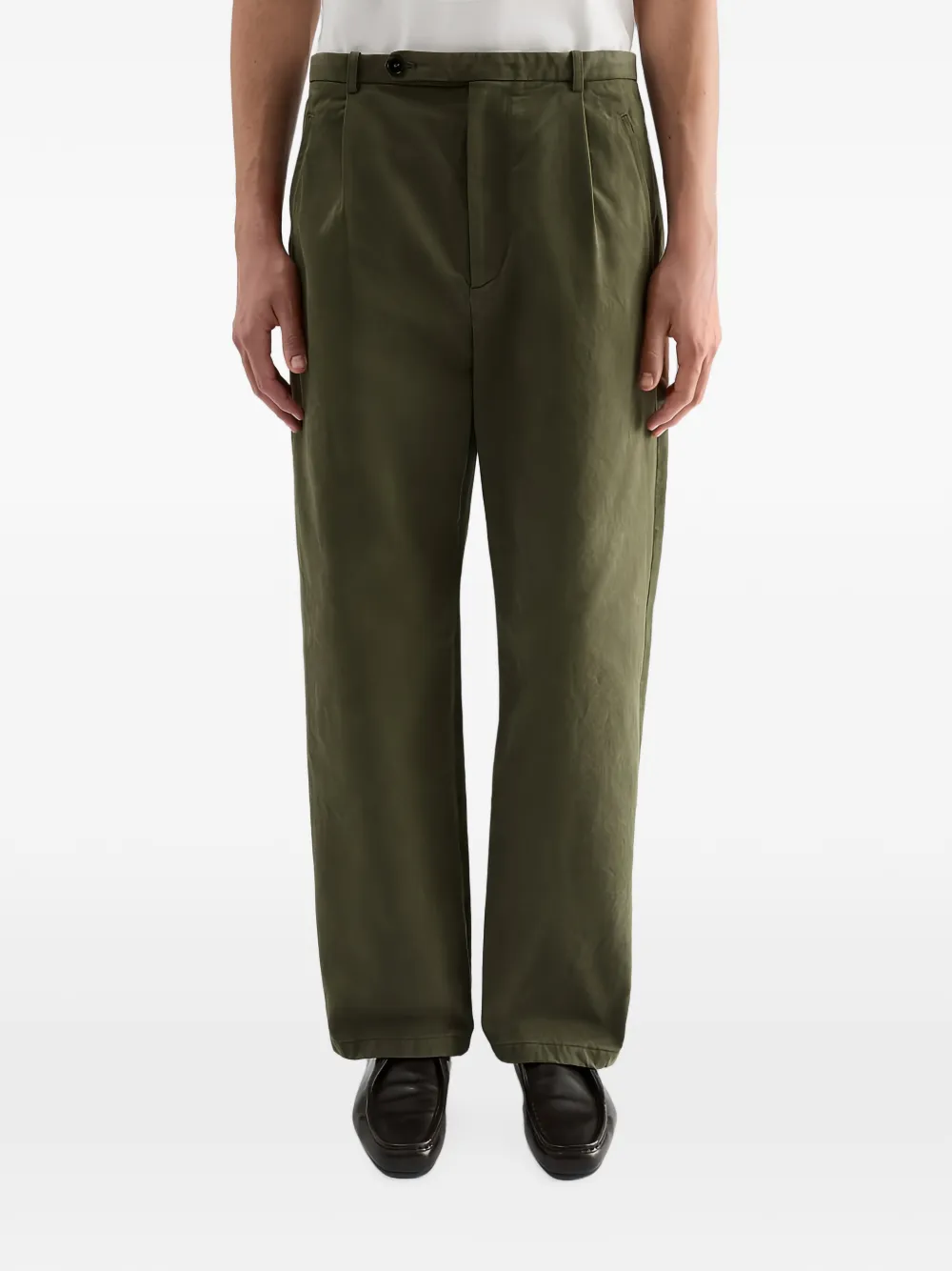 Jil Sander Broek met katoenen boren Groen