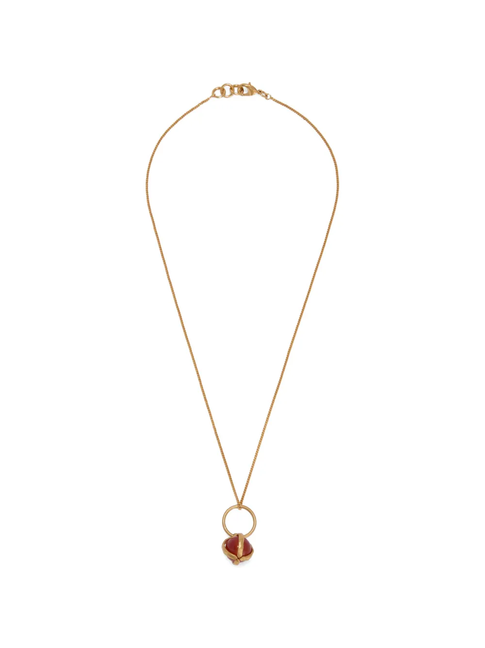 Jil Sander agate-pendant brass necklace - Gold