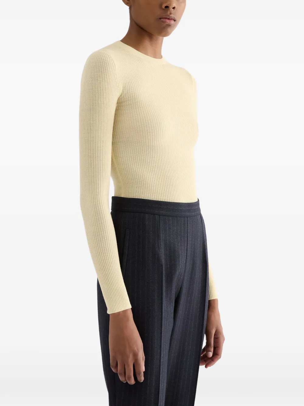 Jil Sander Geribbelde sweater Geel
