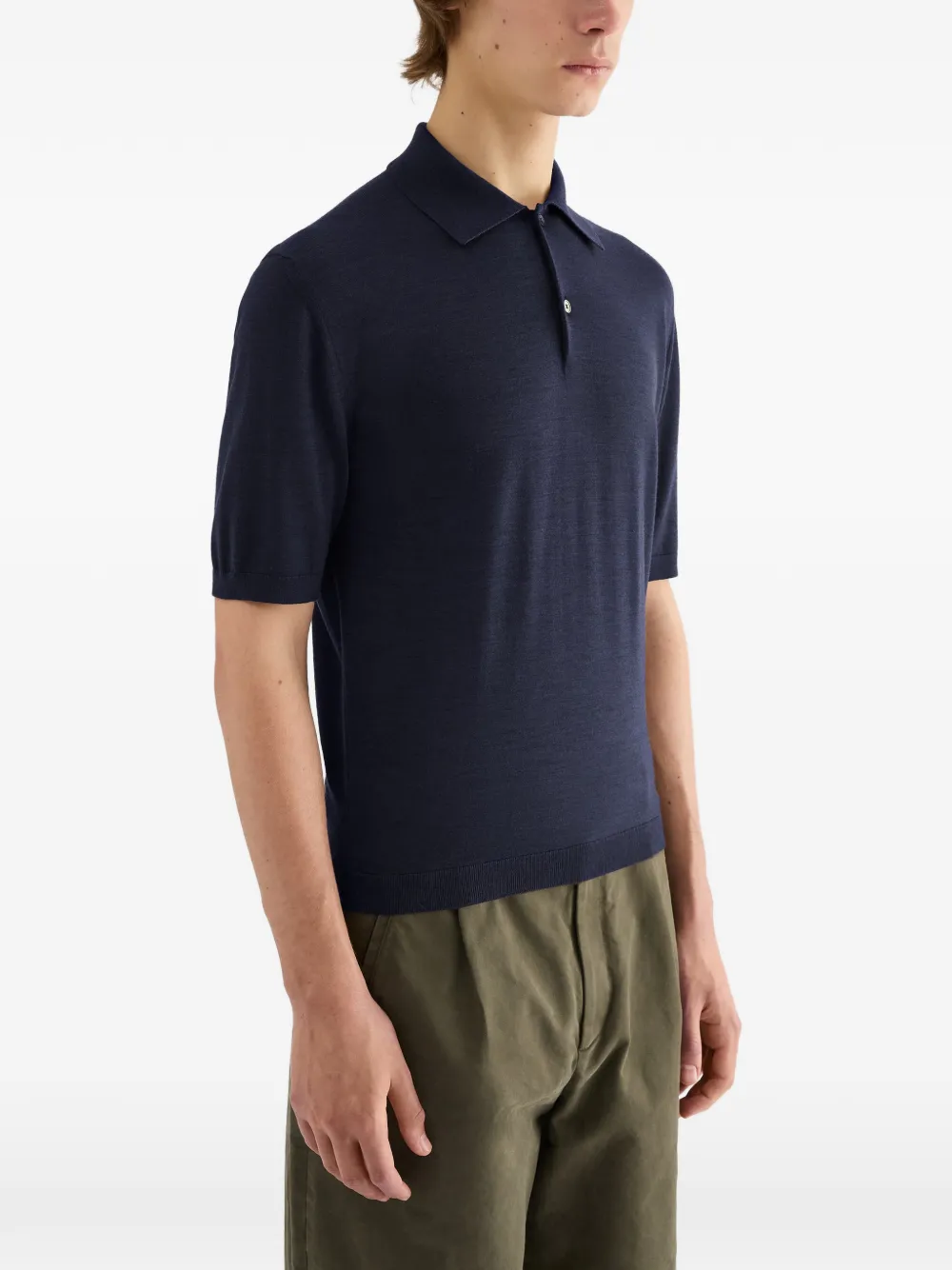 Jil Sander Wollen poloshirt Blauw