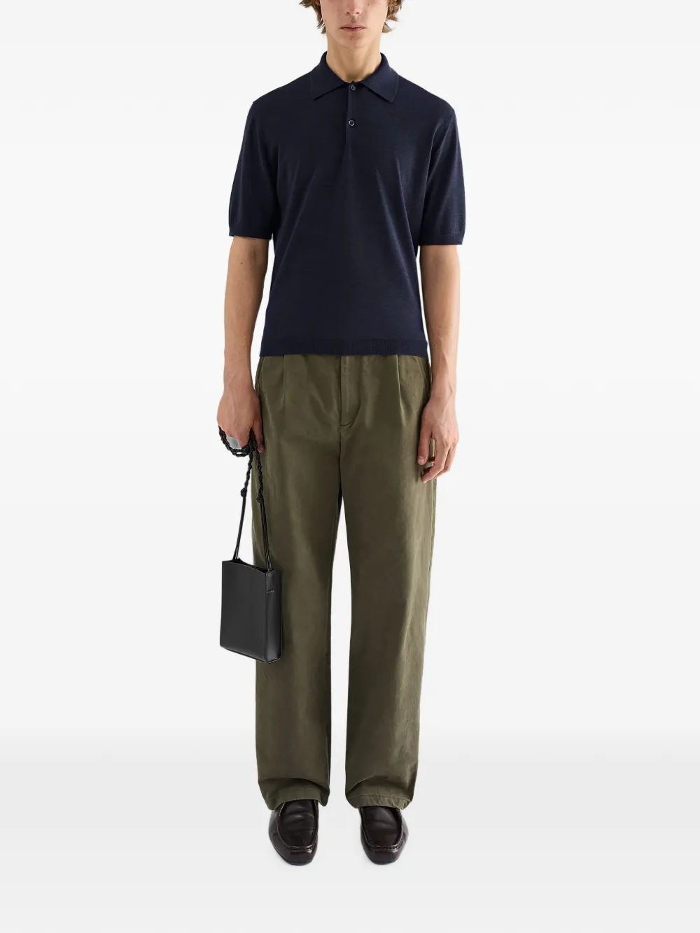 Jil Sander Wollen poloshirt Blauw