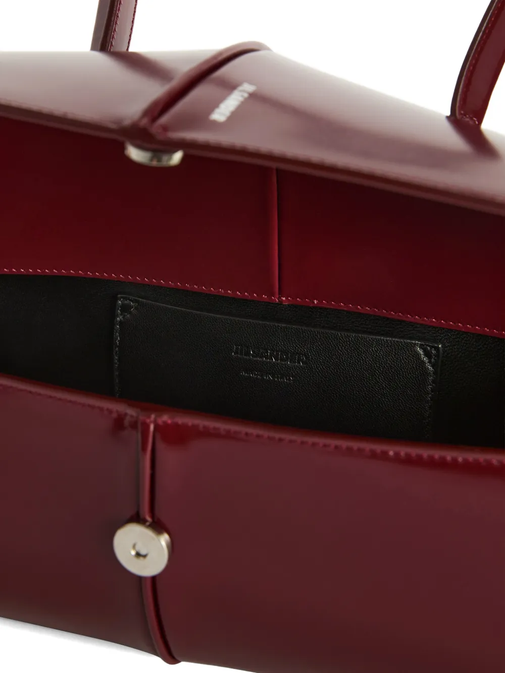 Jil Sander Linea leren schoudertas met afwerking Rood
