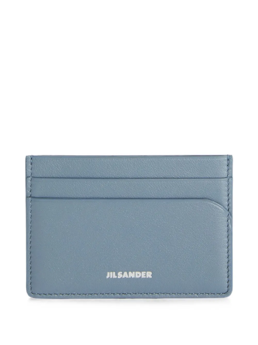 Jil Sander logo-embossed leather card holder - Blau