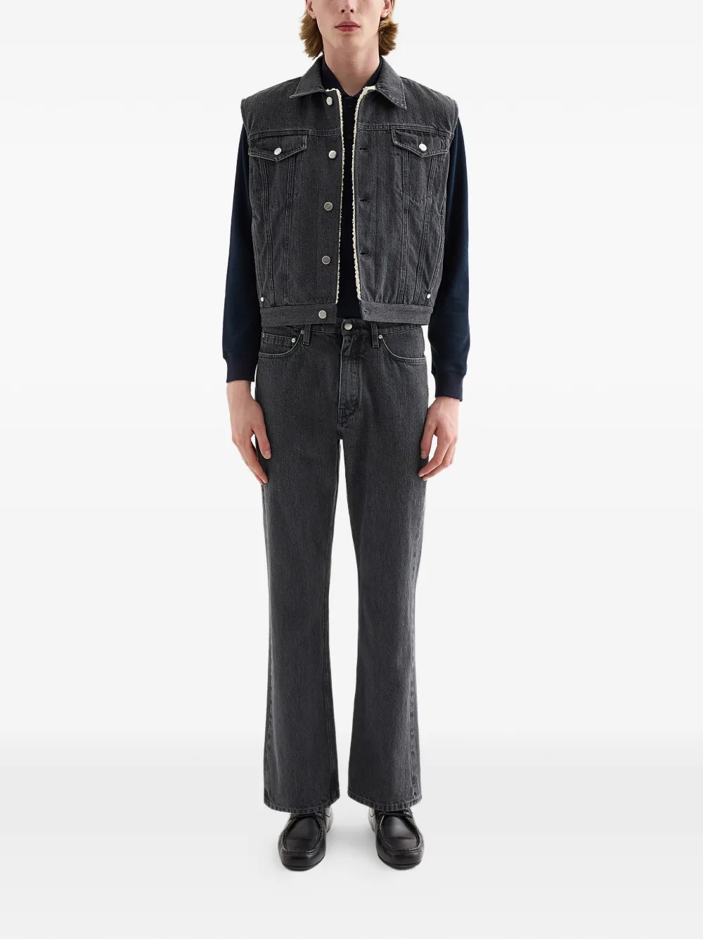 Jil Sander Flared lichtgewicht denim broek Grijs