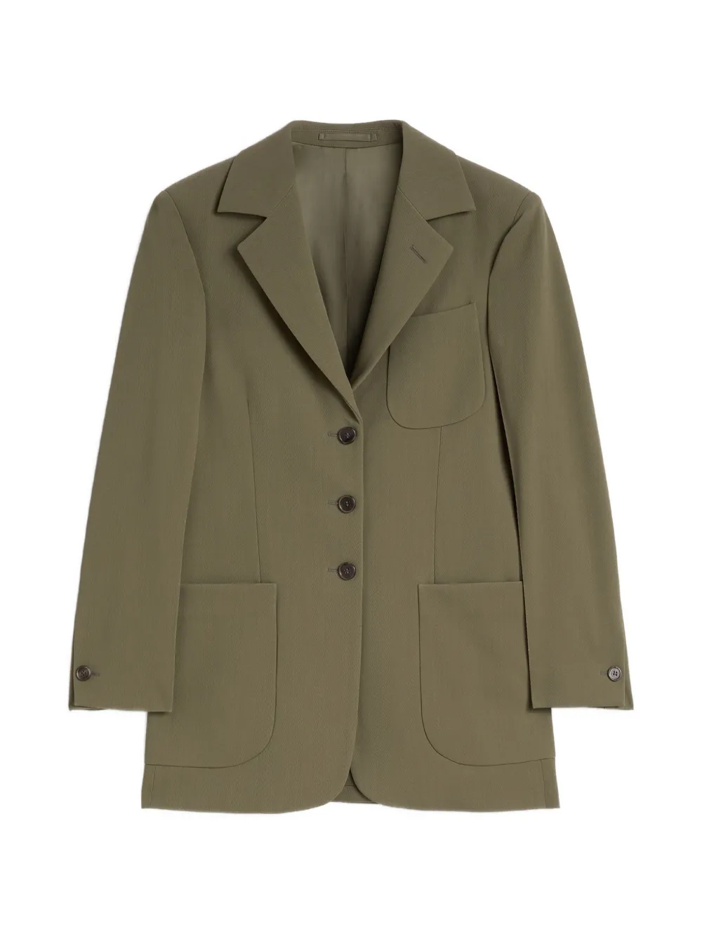 Jil Sander Wollen blazer met enkele rij knopen Groen
