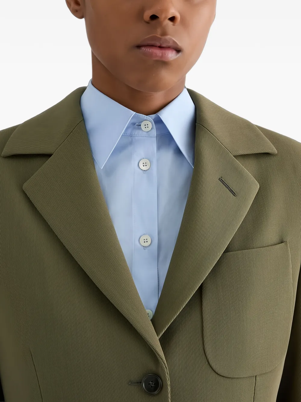 Jil Sander Wollen blazer met enkele rij knopen Groen