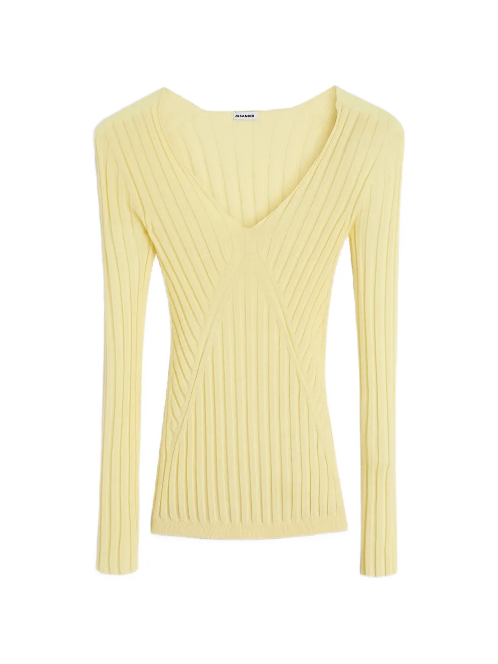 Jil Sander ribbed V-neck top - Gelb