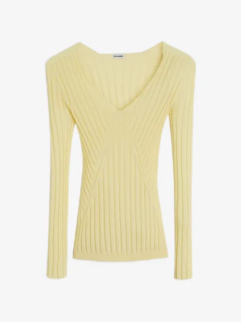 Jil Sander ribbed V-neck top