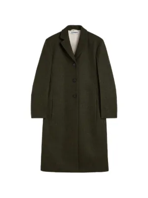 Jil Sander ファーカラー ダブルコート | グレー | FARFETCH JP