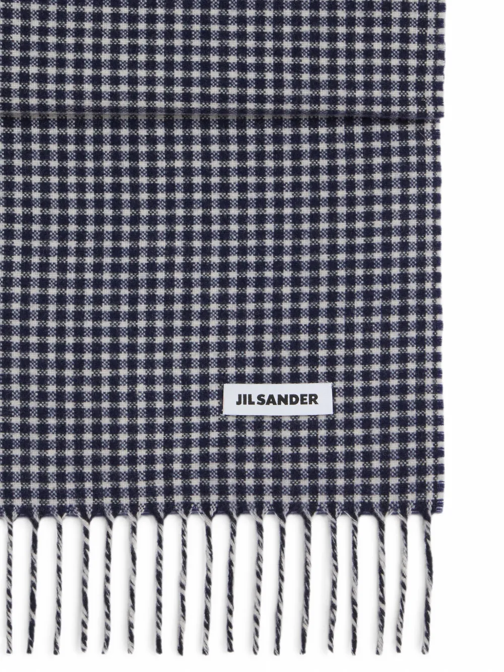 Jil Sander Geruite sjaal Blauw