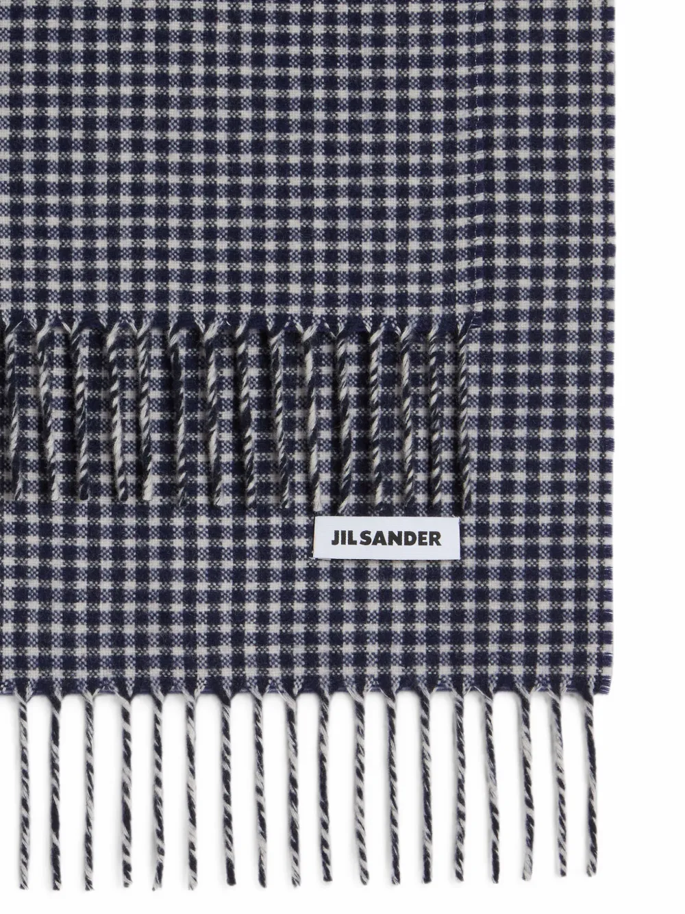 Jil Sander Geruite sjaal Blauw