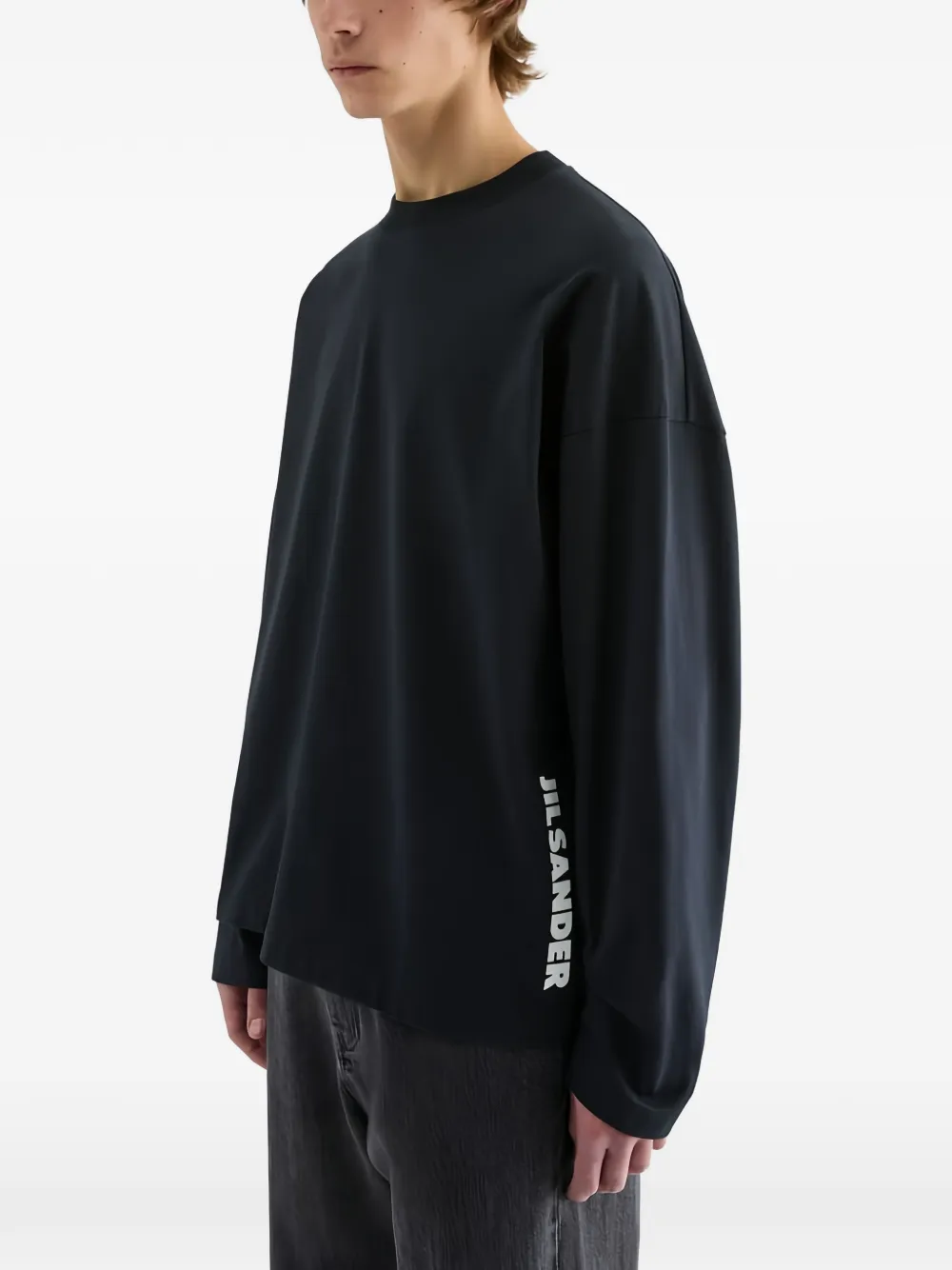 Jil Sander Boxy-fit T-shirt met logo-print Blauw