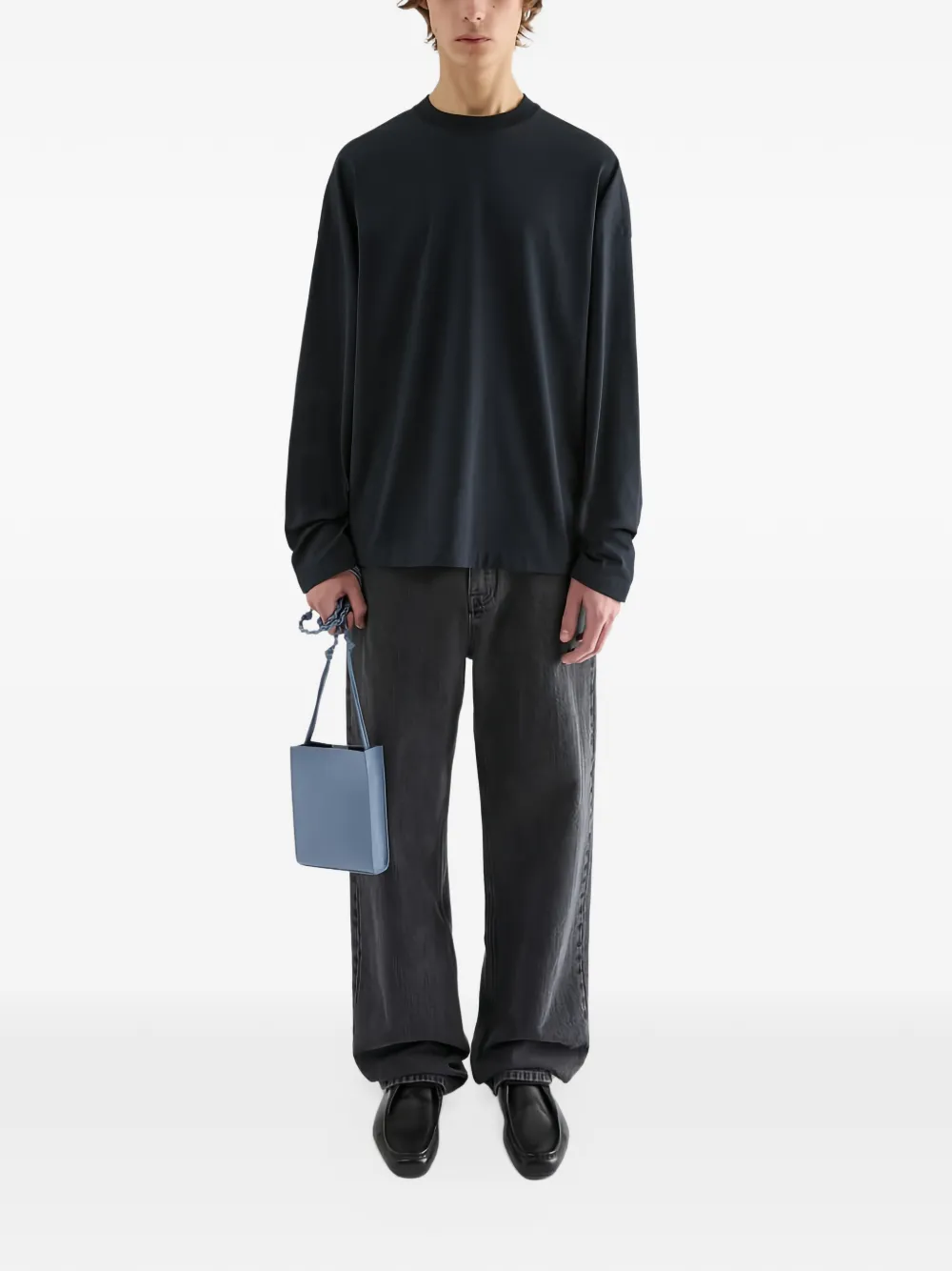 Jil Sander Boxy-fit T-shirt met logo-print Blauw