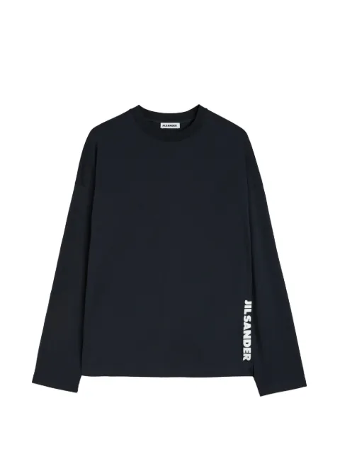 Jil Sander t-shirt med logotyp och fyrkantig passform