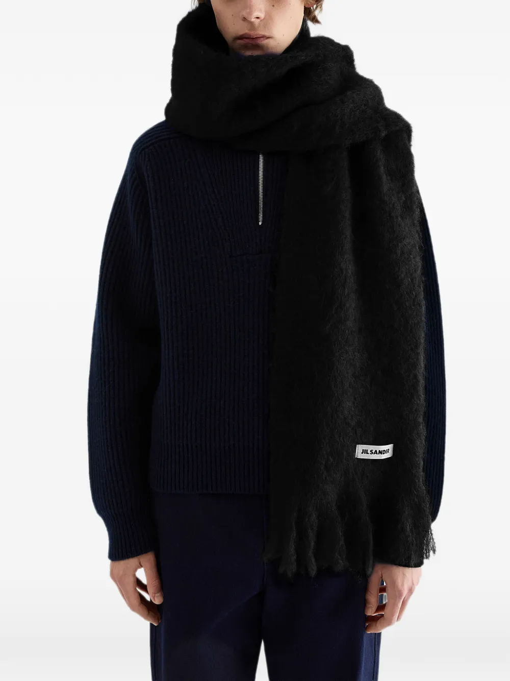 Jil Sander Sjaal van wolblend Zwart