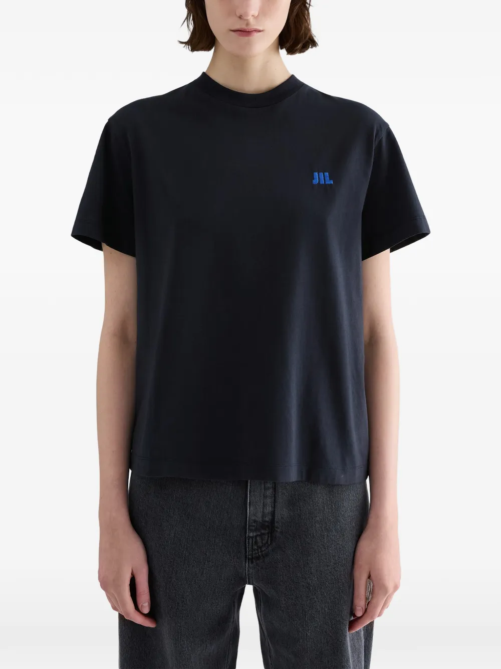 Jil Sander Katoenen T-shirt met ronde hals Blauw