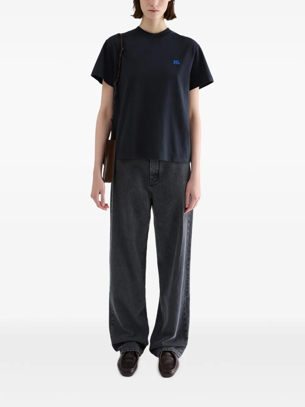 Jil Sander Katoenen T-shirt met ronde hals Blauw