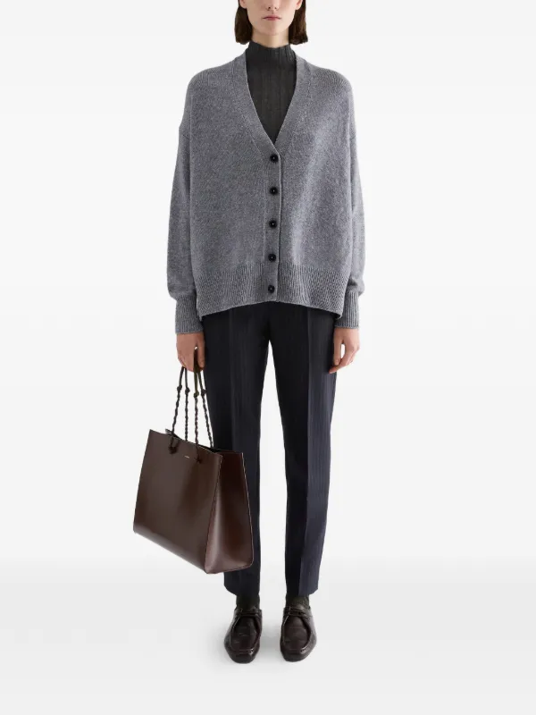 Jil Sander V-neck Cashmere Cardigan | Grey | FARFETCH PL